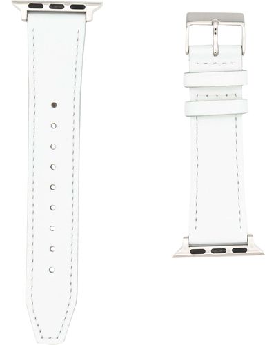 Rebecca Minkoff 20mm Smooth Leather Watch Strap - White
