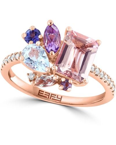 Effy 14k Rose Gold Morganite & Diamond Ring - Pink