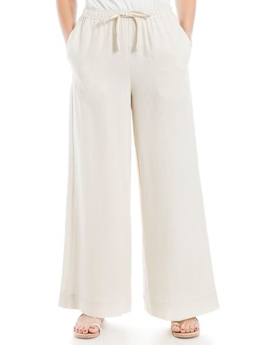 Max Studio Linen Blend Pants - White