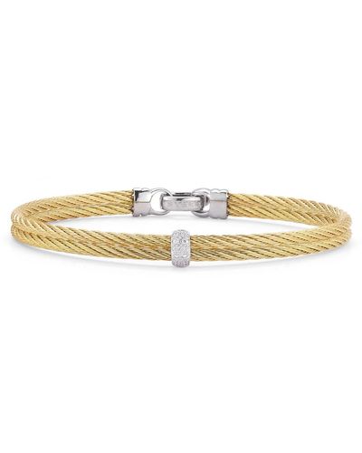 Alor 18k White Gold & Diamond Cable Bracelet - Yellow
