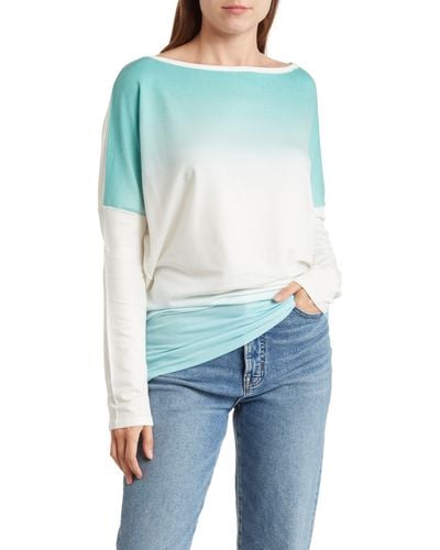Go Couture Boat Neck Pullover - Blue