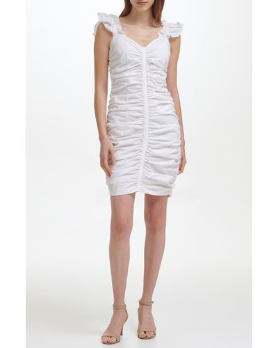 Guess Ruched Mini Dress - White