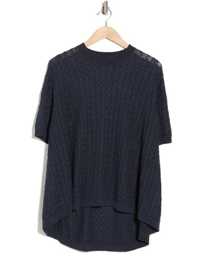 Theory Sculpted Cable Stitch Sweater - Blue