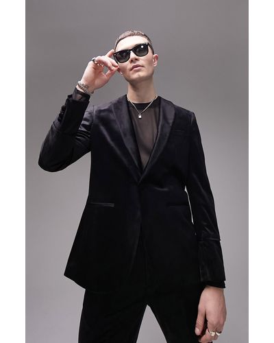 TOPMAN Slim Suit Jacket - Black