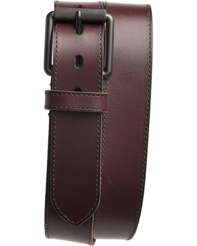 Frye 38mm Roller Buckle Stitched Leather Belt - Brown