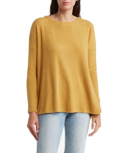 Heather by Bordeaux Mini Hacci Swing Back Sweater - Yellow