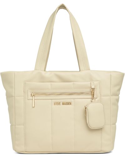 Steve Madden Conni Quilted Tote Bag - Natural