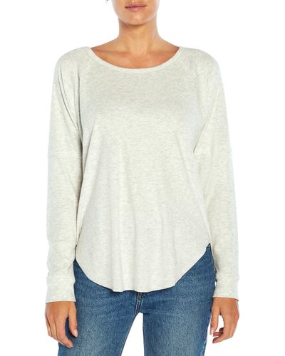 Three Dots Brushed Raglan Sweater In Heather At Nordstrom Rack - White