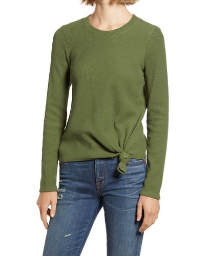Madewell Elwood Knot Front Top - Green