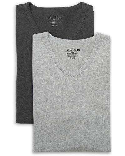 Joe's Jeans Stretch Modern Fit V-neck T-shirt - Pack Of 2 - Gray