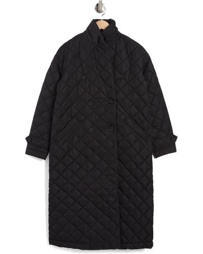 Rebecca Minkoff Quilted Twill Long Coat - Black