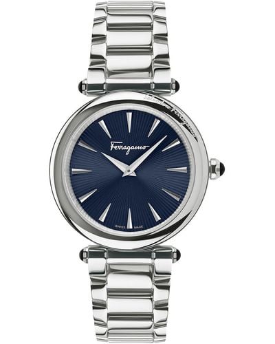 Ferragamo Stainless Steel Bracelet Watch - Blue