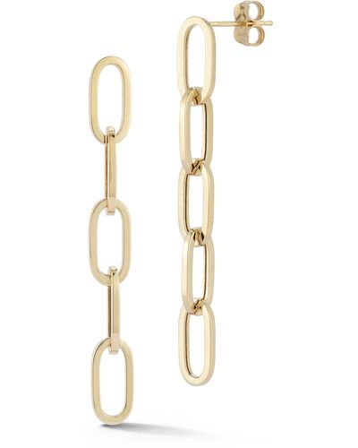 Ember Fine Jewelry 14k Gold Paper Clip Chain Drop Earrings - Metallic