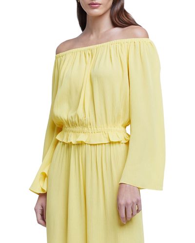 L'Agence Callan Off The Shoulder Top - Yellow