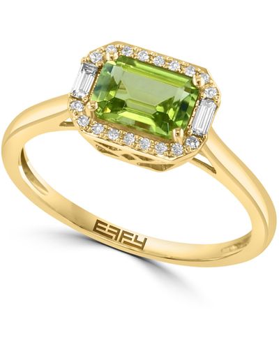 Effy Diamond & Peridot Ring - Metallic