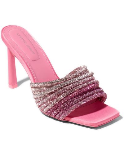 Jonathan Simkhai Lena Crystal Strap Slide Sandal - Pink