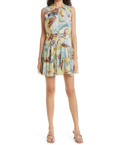 Ted Baker Ellain Button Front Tiered Minidress - Multicolor