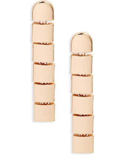Open Edit Square Link Linear Drop Earrings - Natural
