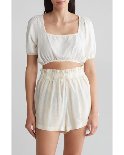 WeWoreWhat Square Neck Crop Top - White