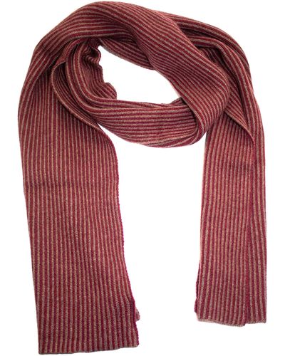 Portolano Stripe Knit Scarf - Red