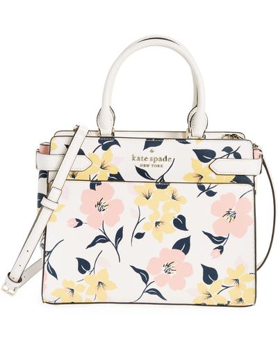 Kate Spade Medium Floral Satchel Bag - White