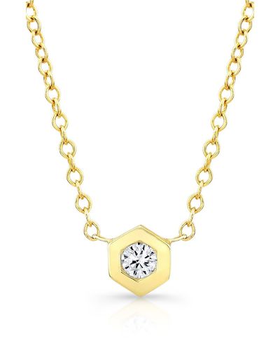 Ron Hami 14k Yellow Gold Bezel Diamond Pendant Necklace - Metallic