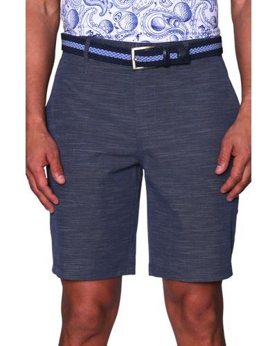Tailorbyrd Textured Performance Shorts - Blue