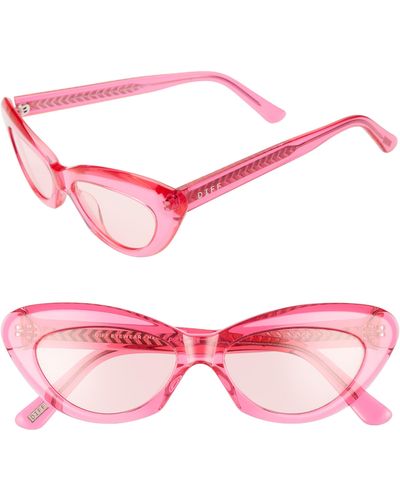 DIFF Cleo 48mm Cat Eye Sunglasses - Pink