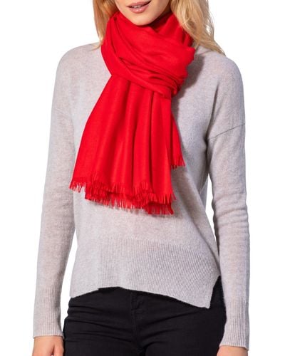 Amicale Solid Pashmina Scarf - Red