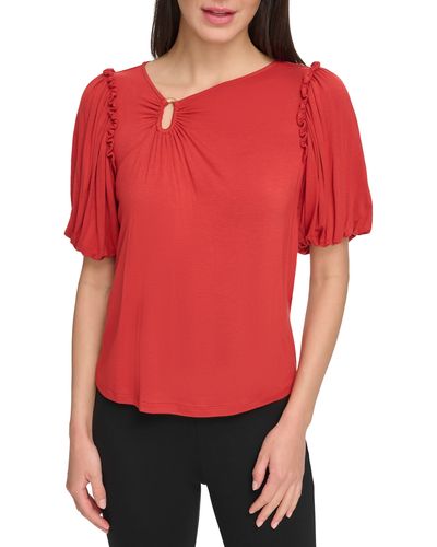 DKNY Hardware Cutout Top - Red