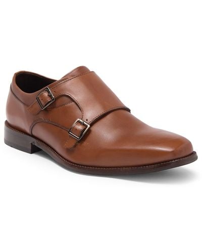 Johnston & Murphy Archer Double Buckle Monk Shoe - Brown