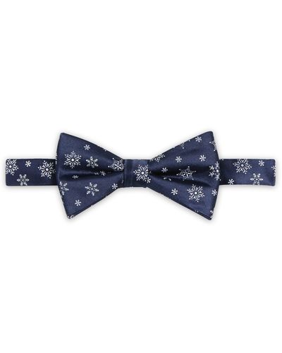 Nordstrom Holiday Snowflake Silk Bow Tie - Blue