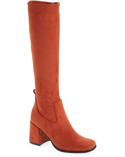 Jeffrey Campbell Hot Lava Knee High Stretch Boot - Red