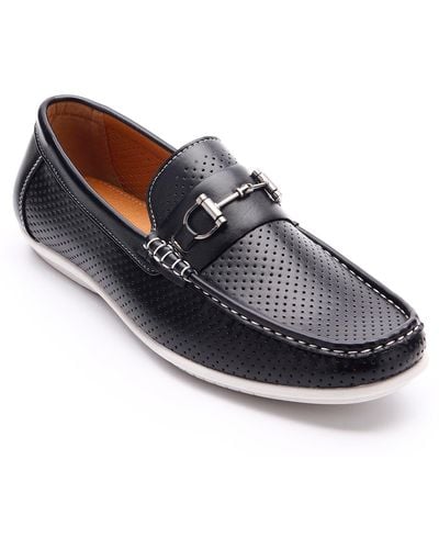 Aston Marc Perforated Bit Loafer - Black