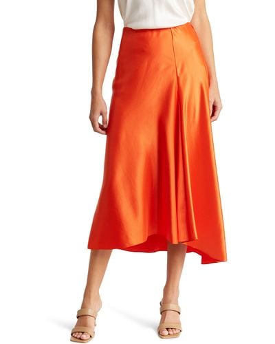 Theory Maity Satin Twill Skirt - Orange