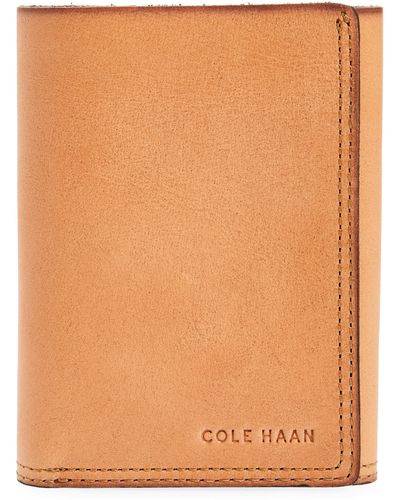 Cole Haan Raw Cut Vachetta Trifold Wallet - Brown