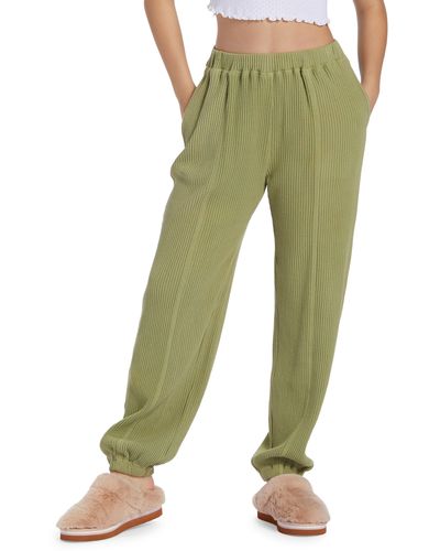 Roxy Chloe Waffle Stitch Cotton Blend sweatpants - Green