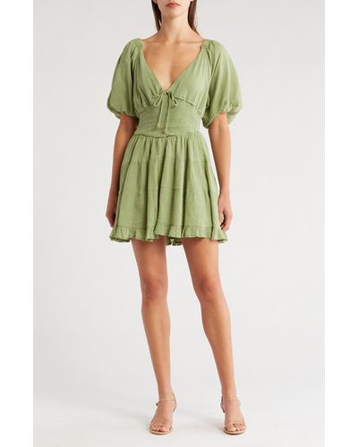 Free People Perfect Day A-line Minidress - Green