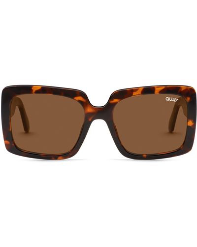 Quay Total Vibe 47mm Polarized Square Sunglasses - Brown