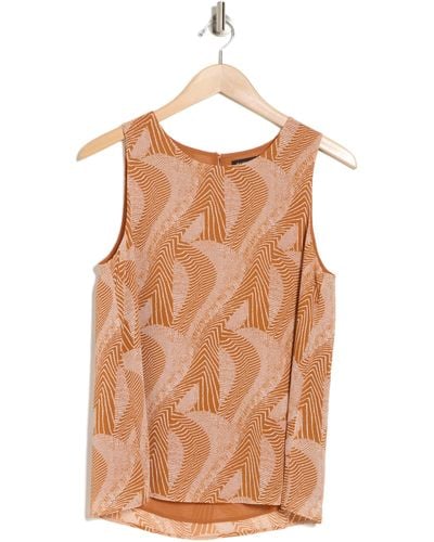 Pleione Double Layer Woven Tank Top - Brown