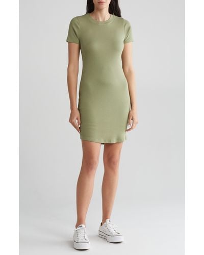 Melrose and Market Short Sleeve Crewneck Mini Dress - Green