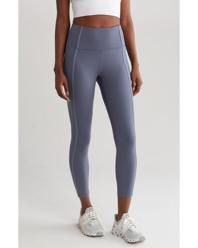 90 Degrees Danica Lux Stripe Ankle Leggings - Blue