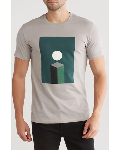 T.R. Premium Flat Abstract Graphic Print T-shirt - Gray