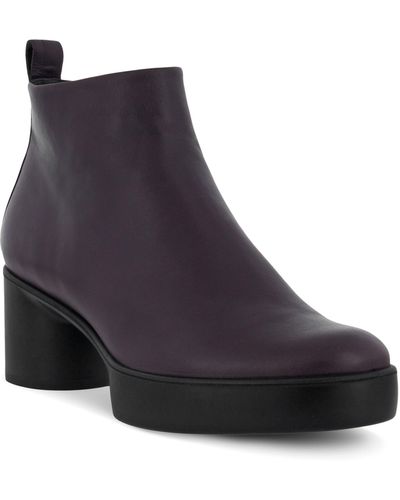 Ecco Motion 35 Platform Bootie In Shale Leather At Nordstrom Rack - Purple
