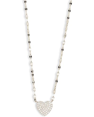 Nordstrom Cz Pavé Heart Pendant Necklace - White