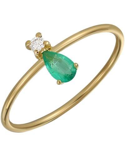 Bony Levy El Mar Emerald & Diamond Stackable Ring - Blue
