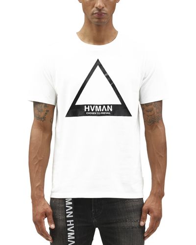 HVMAN Triangle Cotton Logo Graphic Tee - White