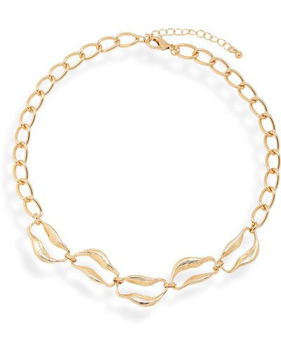 Nordstrom Textured Curb Link Chain Necklace - Metallic