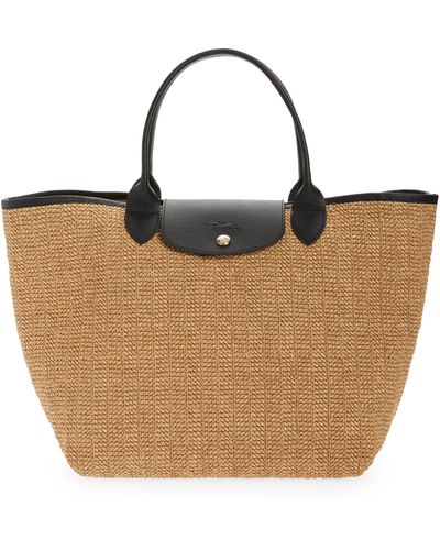 Longchamp Paille Straw Tote - Brown