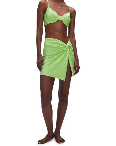 GOOD AMERICAN Sparkle Twist Cover-up Sarong - Green